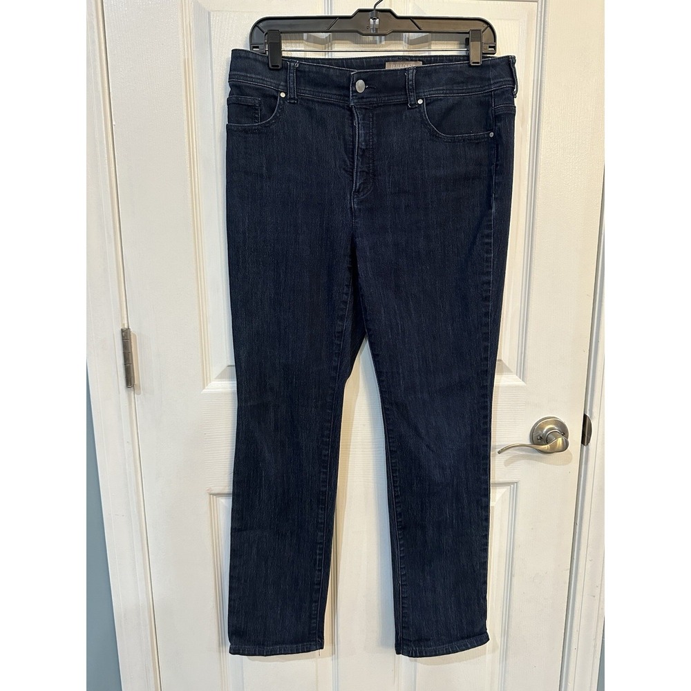 Chicos Fabulously Slimming Ankle Jeans Womens Size 0.5 Dark Wash Stretch